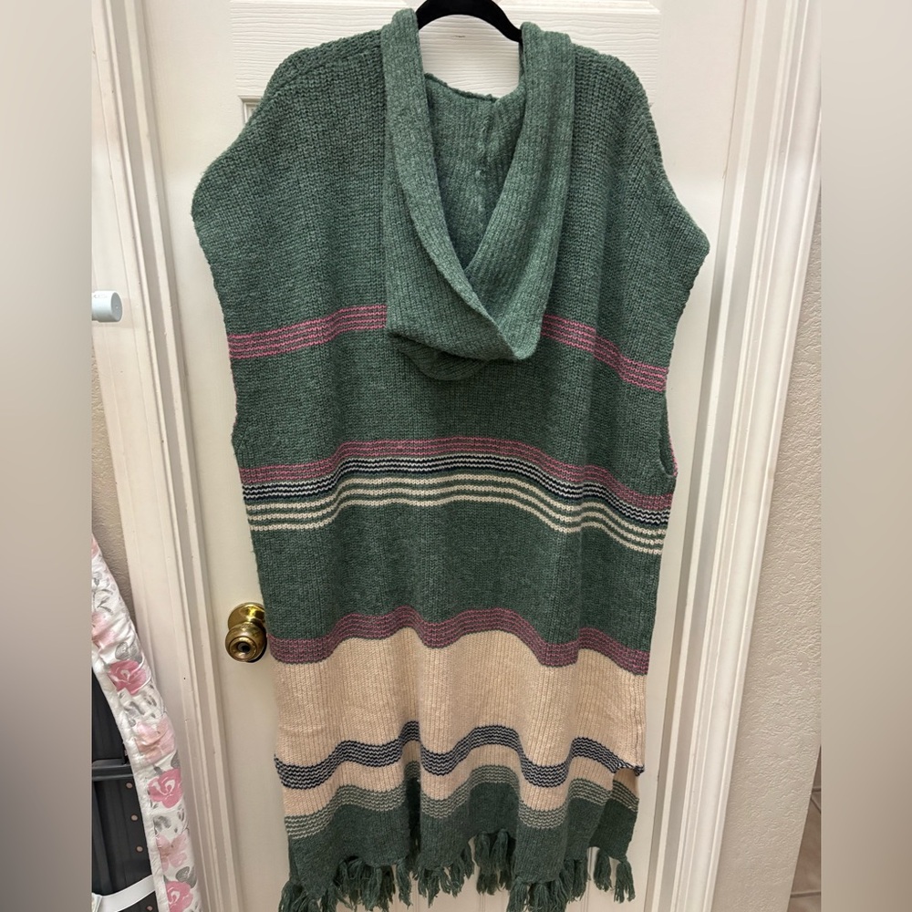 Easel Green and Cream Striped Cardigan - Picture 5 of 6